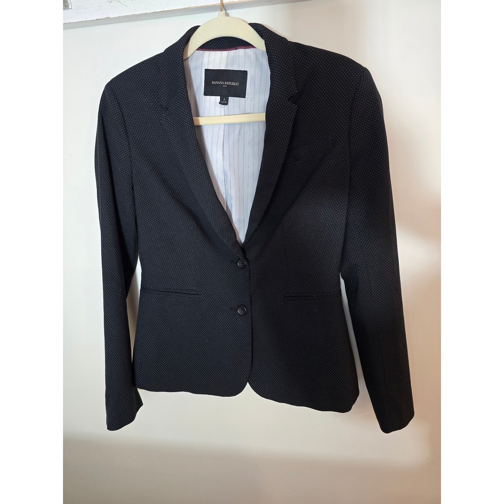 Banana Republic Black Blazer Womens Size 4 Single Button Business Casual‎